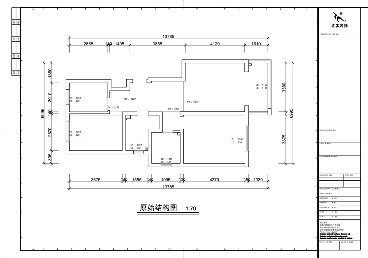 蒋琛｜白云雅居21-202-88㎡-现代简约风格｜3室2厅1卫｜新房装修｜定制家｜全包11万｜00_01原始结构图